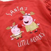 'Santa's Little Helpers' Peppa Pig Red Christmas Sweatshirt - Girls 2-3 Years