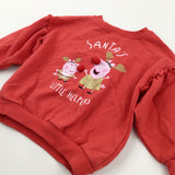 'Santa's Little Helpers' Peppa Pig Red Christmas Sweatshirt - Girls 2-3 Years