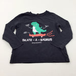 'Skate-A-Saurus' Dinosaur Black Long Sleeve Top - Boys 18-24 Months