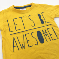 'Let's Be Awesome' Golden Yellow T-Shirt - Boys 9-12 Months