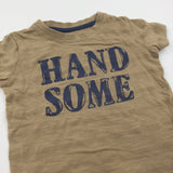 'Handsome' Brown T-Shirt - Boys 9-12 Months