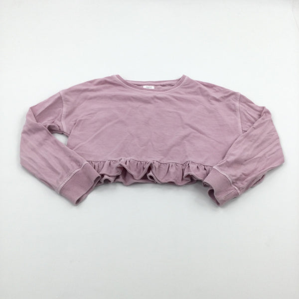 Pink Cropped Frilly Jumper - Girls 10 Years