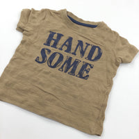 'Handsome' Brown T-Shirt - Boys 9-12 Months