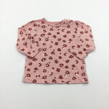 Animal Print Pink & Red Top - Girls 9-12 Months