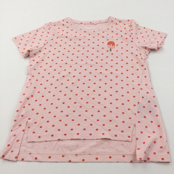 Ice Lolly Spotty Red & Peach T-Shirt - Girls 9-10 Years