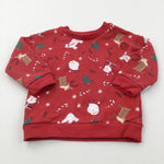 Father Christmas & Polar Bears Red Sweatshirt - Boys/Girls 18-24 Months