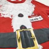 'Hello My Name Is Santa' Red Father Christmas Long Sleeve Top - Boys/Girls 4-5 Years