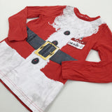 'Hello My Name Is Santa' Red Father Christmas Long Sleeve Top - Boys/Girls 4-5 Years