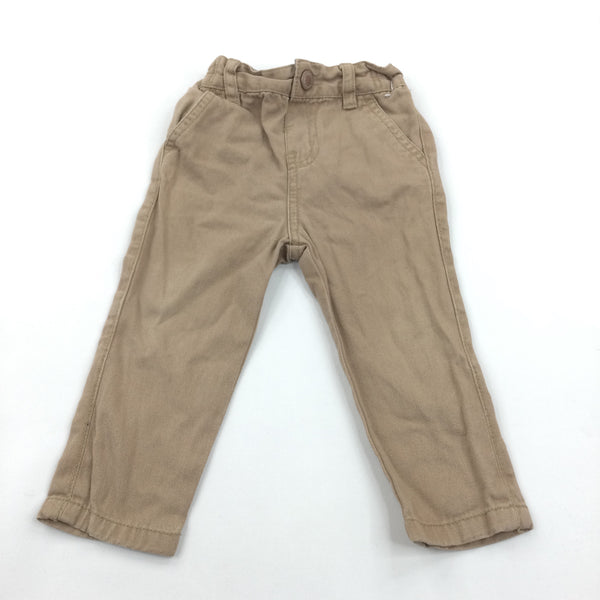 Brown Chino Trousers with Adjustable Waistband - Boys 9-12 Months