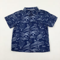 'Golden Coast' Blue Shirt - Boys 18-24 Months