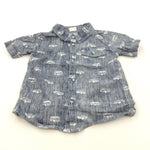 Cars Blue Cotton Shirt - Boys 18-24 Months