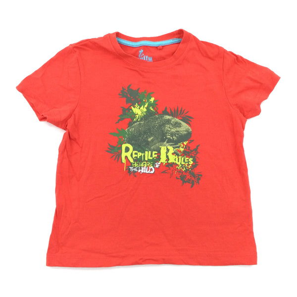 'Reptile Rules' Red T-Shirt - Boys 4-6 Years