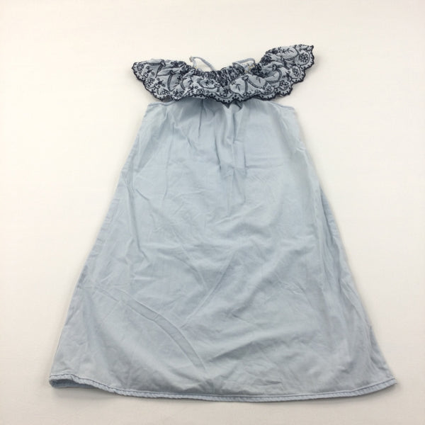 Light Blue Lightweight Denim Effect Cotton Dress - Girls 10-11 Years