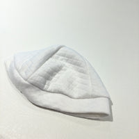 Quilted Effect White Jersey Hat - Boys/Girls Newborn