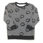 'Epic Yay' Black & White Stripe Sweatshirt - Boys 4-5 Years