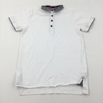 Stag Motif White Polo Shirt - Boys 11 Years