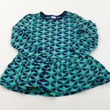 Birds Navy & Turquoise Jersey Tunic Top - Girls 18-24 Months