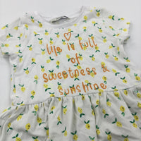 'Life Is Full…' Lemons Yellow & White Jersey Tunic Top - Girls 2-3 Years