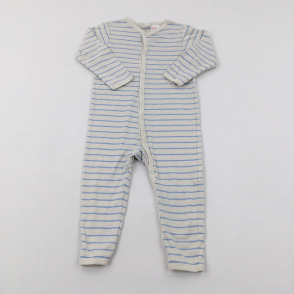 Blue Striped Babygrow - Boys 18-24 Months