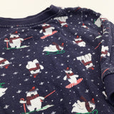 Polar Bears & Snowflakes Navy Long Sleeve Christmas Top - Boys/Girls 9-12 Months
