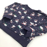 Polar Bears & Snowflakes Navy Long Sleeve Christmas Top - Boys/Girls 9-12 Months