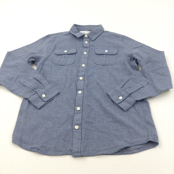 Blue Midweight Cotton Shirt - Boys 12 Years