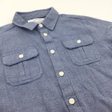 Blue Midweight Cotton Shirt - Boys 12 Years