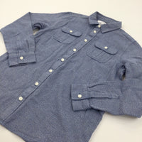 Blue Midweight Cotton Shirt - Boys 12 Years