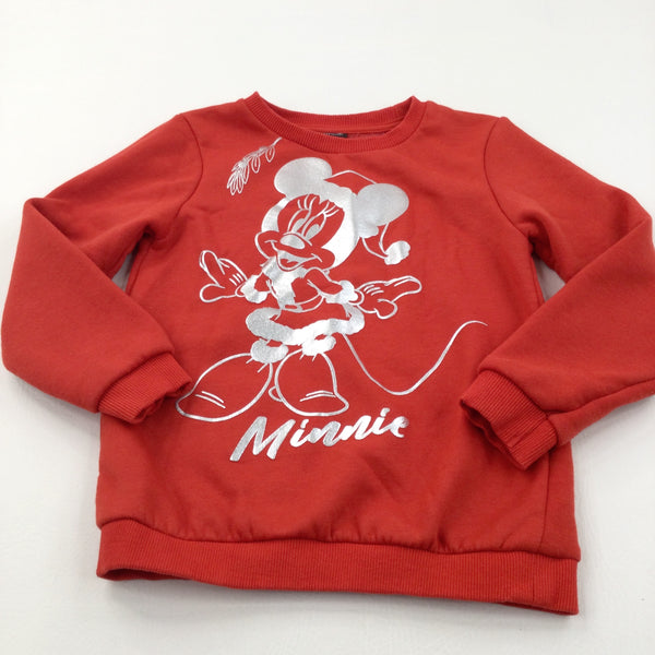 'Minnie' Mouse & Mistletoe Red Christmas Sweatshirt - Girls 7-8 Years