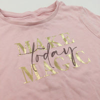 'Make Today Magic' Gold & Peach T-Shirt - Girls 11-12 Years
