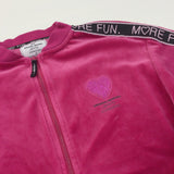 'Original Marines Sporty Collection' Mauve Velour Zip Up Jumper - Girls 11-12 Years