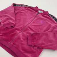 'Original Marines Sporty Collection' Mauve Velour Zip Up Jumper - Girls 11-12 Years