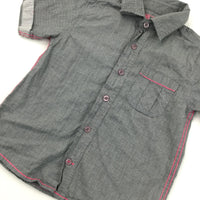 Black, White & Pink Short Sleeve Shirt  - Boys 5-6 Years