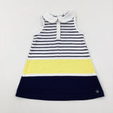 Navy & Yellow Striped Dress - Girls 18-24 Months