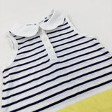 Navy & Yellow Striped Dress - Girls 18-24 Months