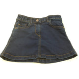 Dark Blue Denim Skirt with Adjustable Waistband - Girls 4-5 Years