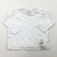 White Long Sleeve Top - Boys 0-3 Months