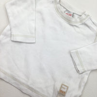 White Long Sleeve Top - Boys 0-3 Months