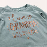 'I Love My Grandma…' Pale Green Long Sleeve Top with Frilly Hem - Girls 0-3 Months