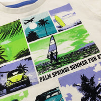 **NEW** 'Palm Springs' Colourful Trees Beige T-Shirt - Boys 2-3 Years