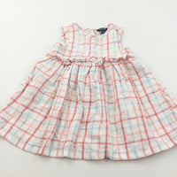 Orange, Blue & White Cotton Sun Dress - Girls 9-12 Months