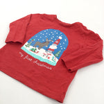'My First Christmas' Snow Globe Red Long Sleeve Top - Boys/Girls 9-12 Months