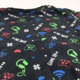 'Game On' Games Consoles & Snowflakes Black Christmas Sweatshirt - Boys 9-10 Years
