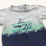 'Watch Out Shark Attack' Grey & Navy T-Shirt - Boys 3 Months