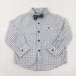 Bow Tie Grey Checked Shirt - Boys 2-3 Years