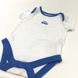 Car Blue & White Short Sleeve Bodysuit - Boys Newborn - Up To 1 Month