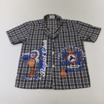 'Royal Club Junior Winner' Blue, Beige & Brown Checked Cotton Shirt - Boys 3-4 Years