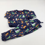 Colourful Christmas Scenes Navy Tracksuit Set - Boys 18-24 Months