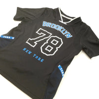 'Brooklyn 78' Black Basketball Style Sports T-Shirt - Boys 4-6 Years