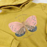 'You Make Today Special' Butterfly Sequinned Mustard Hoodie - Girls 2-3 Years